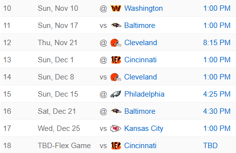 Steelers Schedule