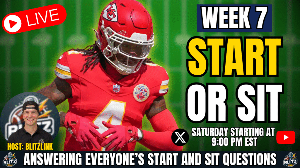 start and sit week 7 fantasy football