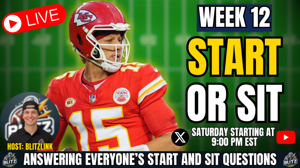 start and sit fantasy football week 12