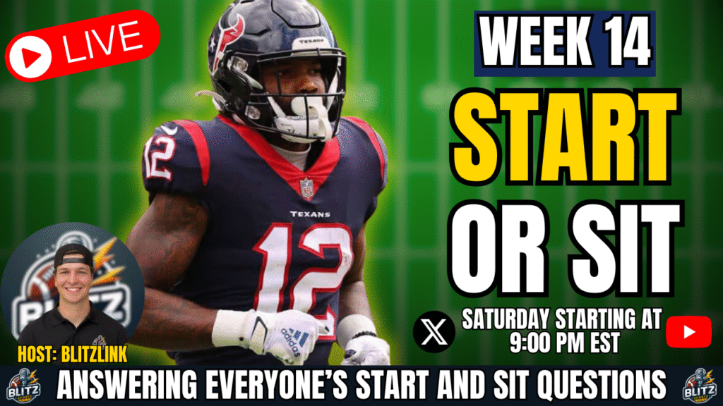 start and sit fantasy football week 14