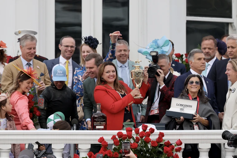 Kentucky Derby Winner Cherie DeVaux bet on herself and won big 

Picture From Getty Images 